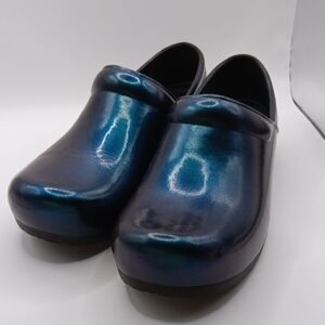Women’s Iridescent Blue Slip-On Mules
